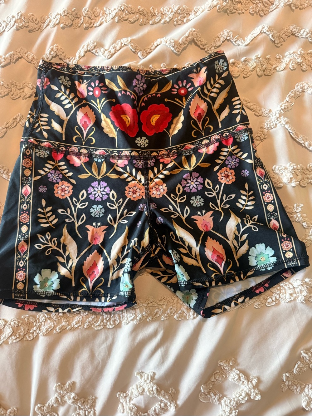 Yoga Democracy Floral Print High-Waist Women’s Yoga Shorts